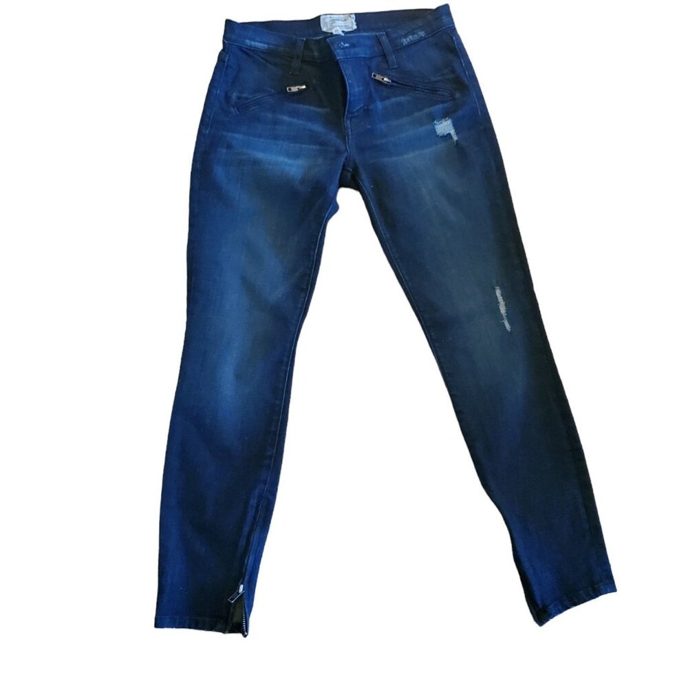 Current/Elliot The Silverlake Dark Wash Skinny Jeans Distressed Jeans Blue sz 28